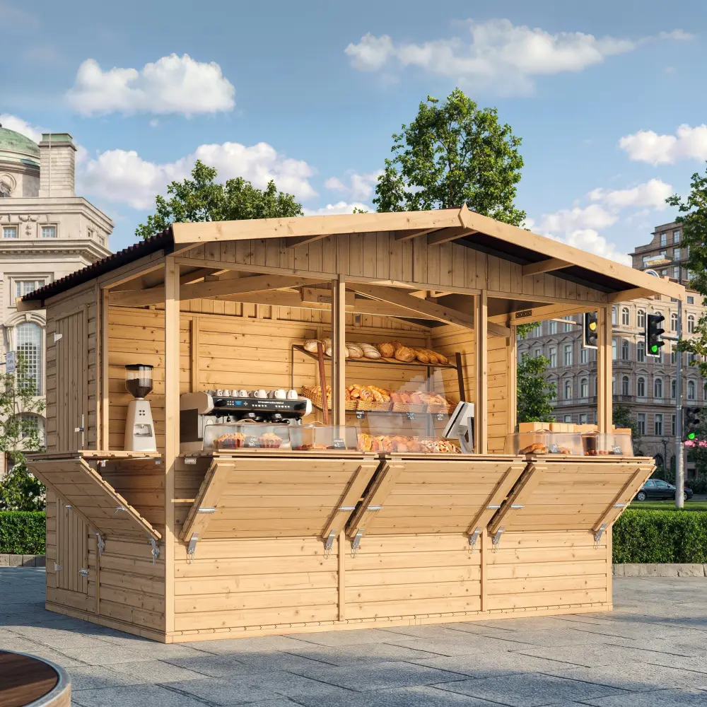 houten kiosk m150b