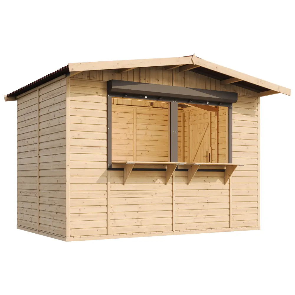 Houten kiosk M150Z of buitenbar - 303 x 199 cm – 6 m2 - Afbeelding 5