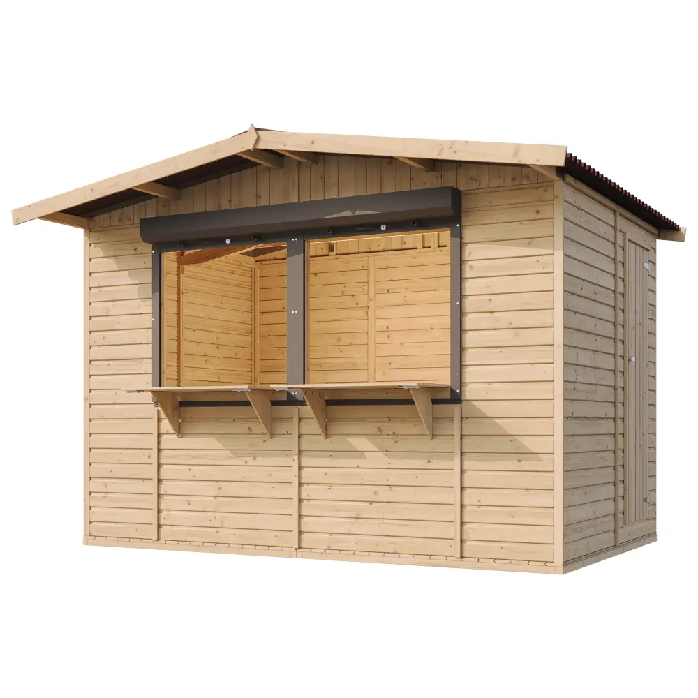 Houten kiosk M150Z of buitenbar - 303 x 199 cm – 6 m2 - Afbeelding 2