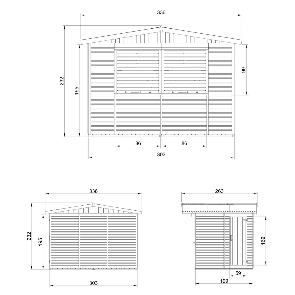 Houten kiosk M150Z of buitenbar - 303 x 199 cm – 6 m2 - Afbeelding 6