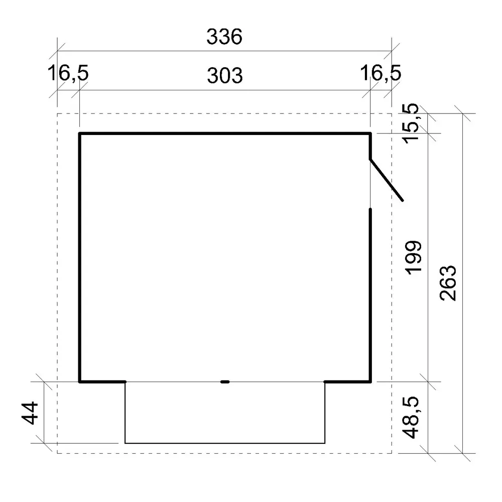 Houten kiosk M150Z of buitenbar - 303 x 199 cm – 6 m2 - Afbeelding 7
