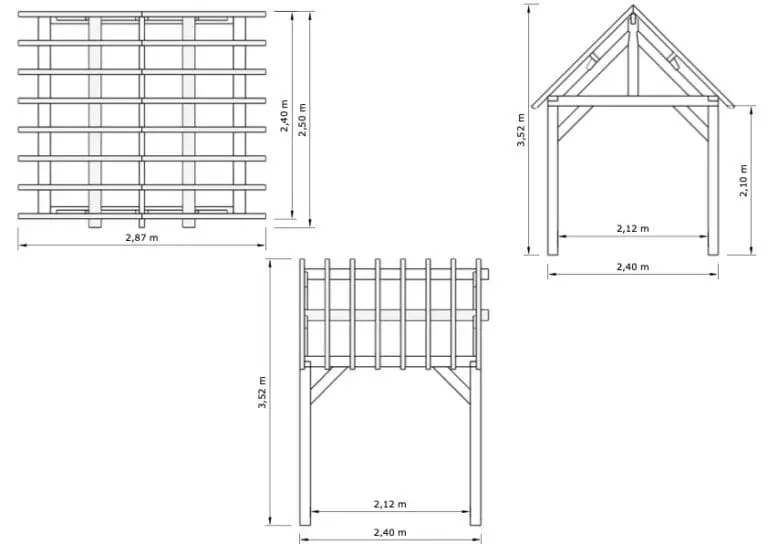 Eiken tuinkamer Elegance - 2,4 x 2,4m - Afbeelding 2