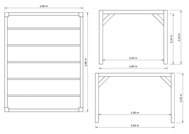 Eiken Tuinkamer Pure – 3,6 x 2,85m - Afbeelding 2