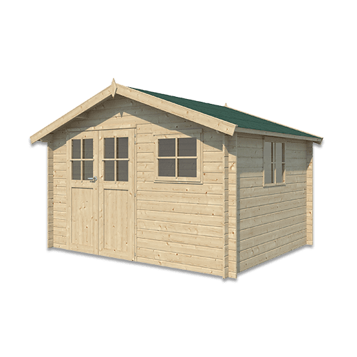 Woodlands tuinhuis CARIBOU 3037DP blokhut – 355×295 cm