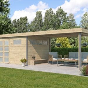 Woodlands tuinhuis KASUKO M 5102EXT400ISO blokhut – 785×295 cm