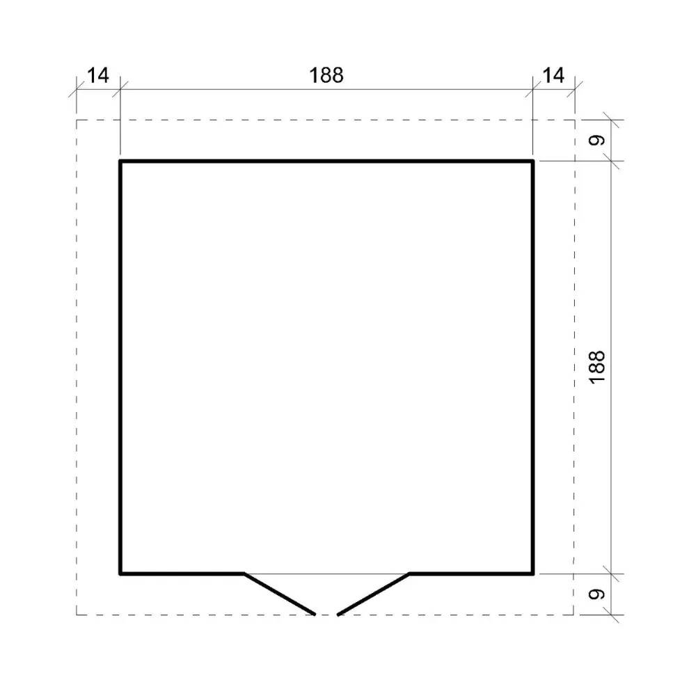 Houten tuinhuis M343F – 200 x 200 cm – 4 m2 - Afbeelding 6