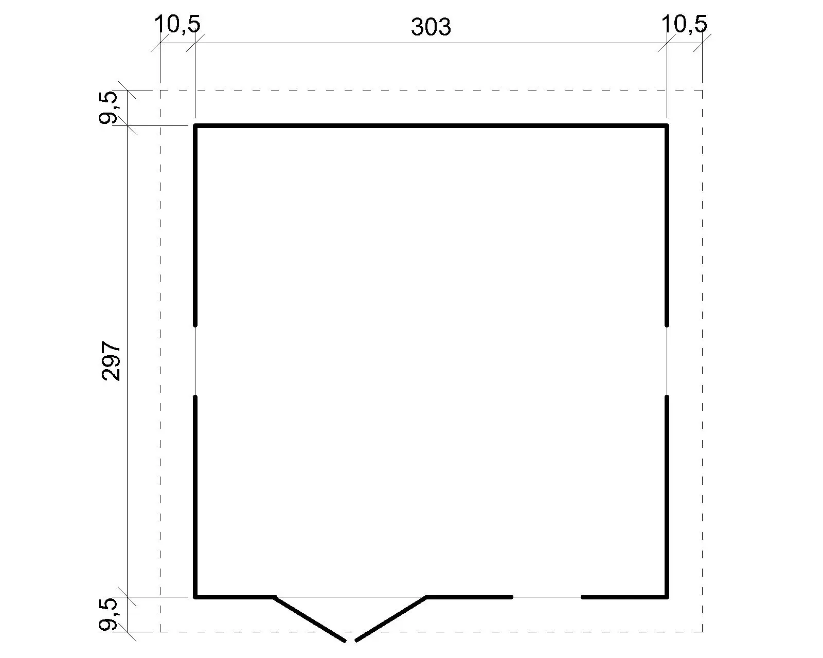Houten tuinhuis M335 – 303 x 297 cm – 9 m2 - Afbeelding 7