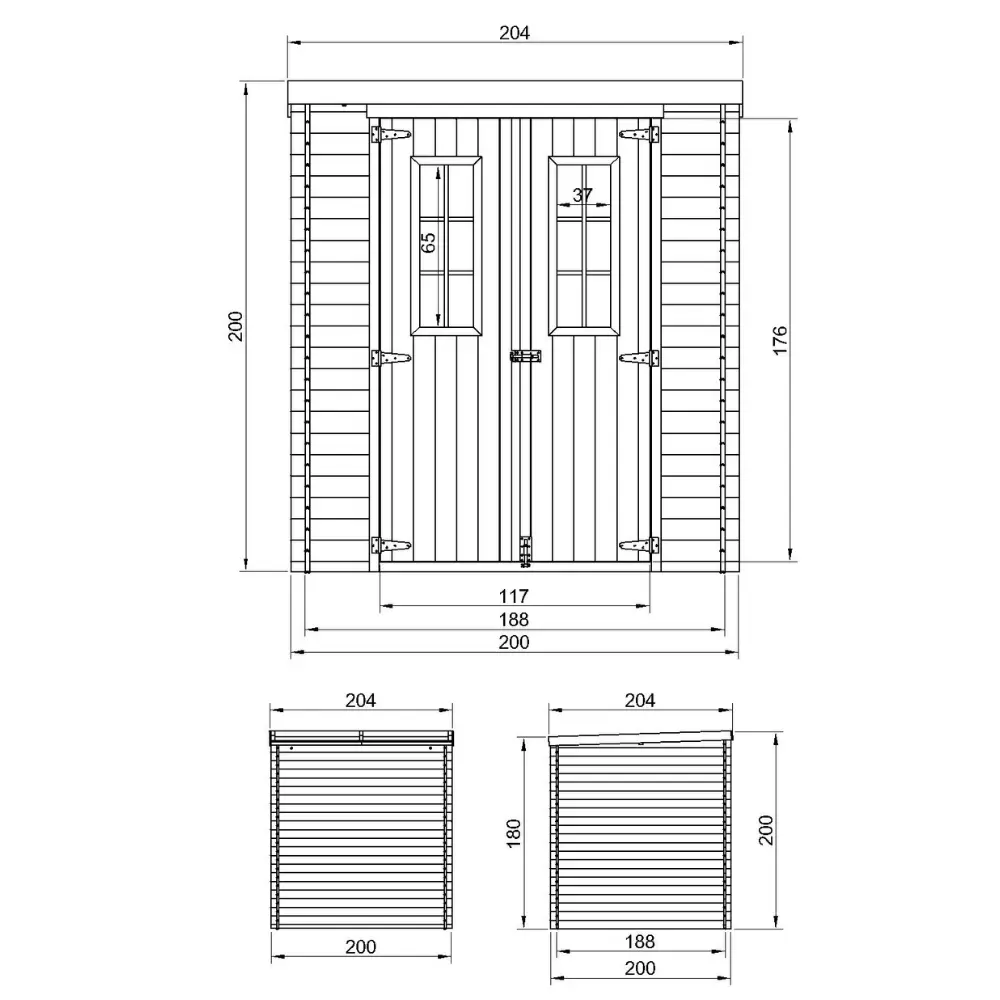 Houten tuinhuis M309C blokhut – 200 x 200 cm – 4 m2 - Afbeelding 5