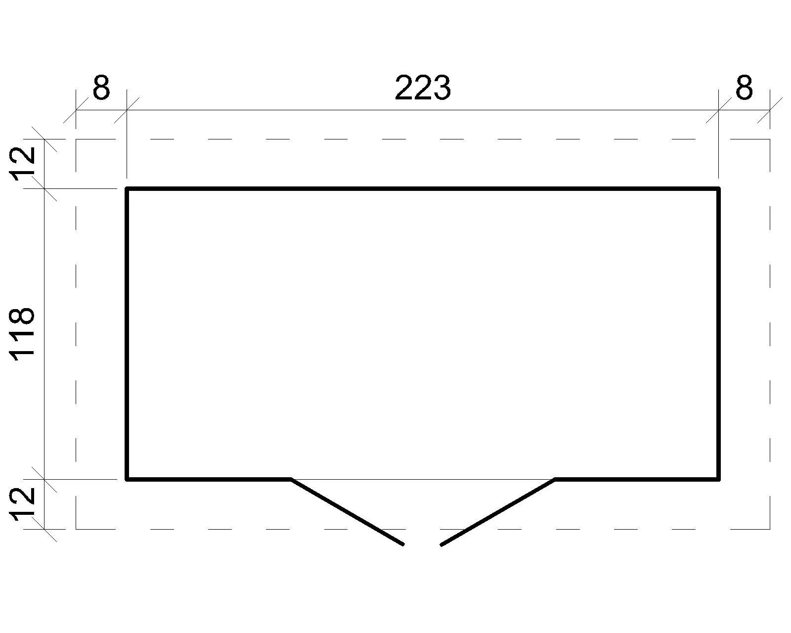 Houten tuinhuis M310C blokhut – 235 x 130 cm – 3 m2 - Afbeelding 2