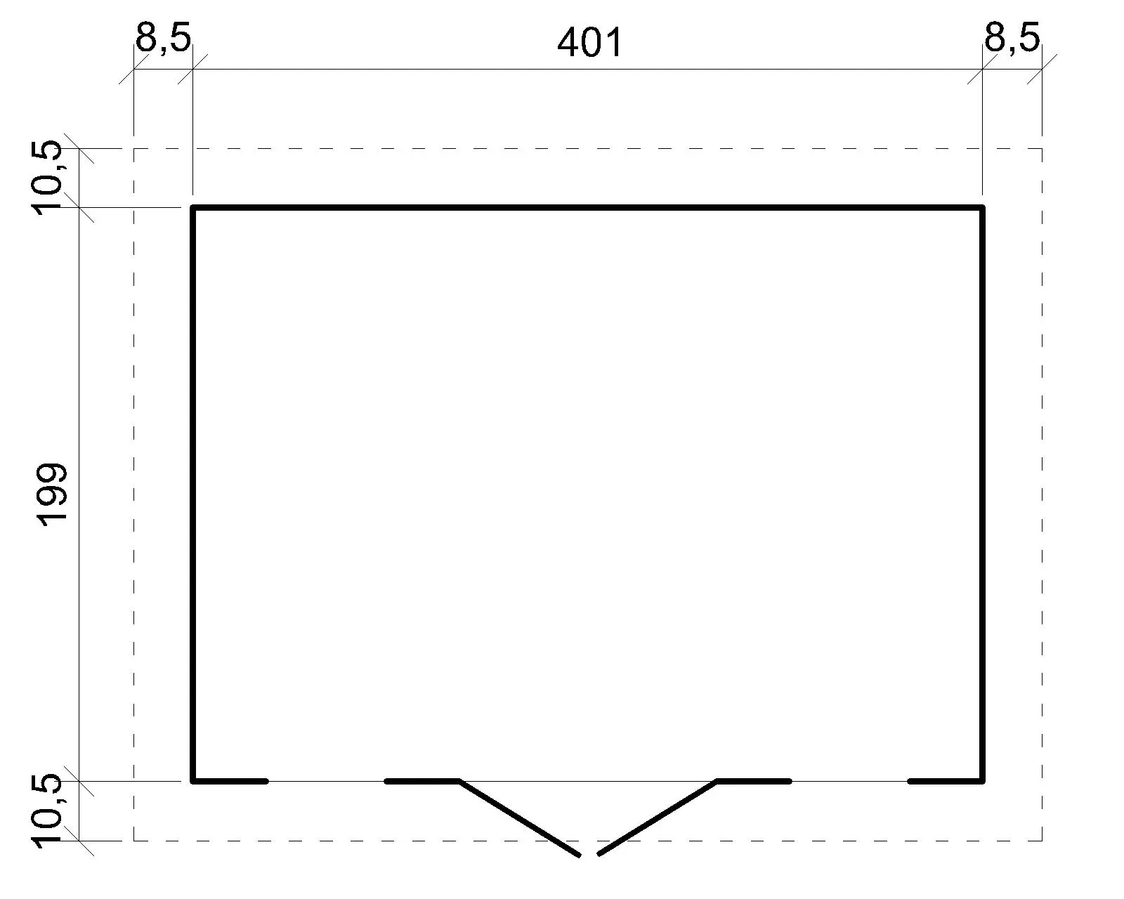 Houten tuinhuis M332 blokhut – 401 x 199 cm – 8 m2 - Afbeelding 6