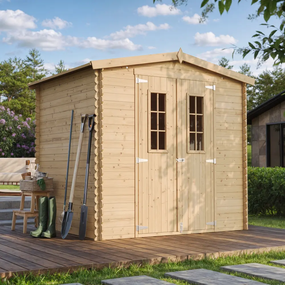 Houten tuinhuis M369C blokhut – 220 x 220 cm – 4 m2 - Afbeelding 2