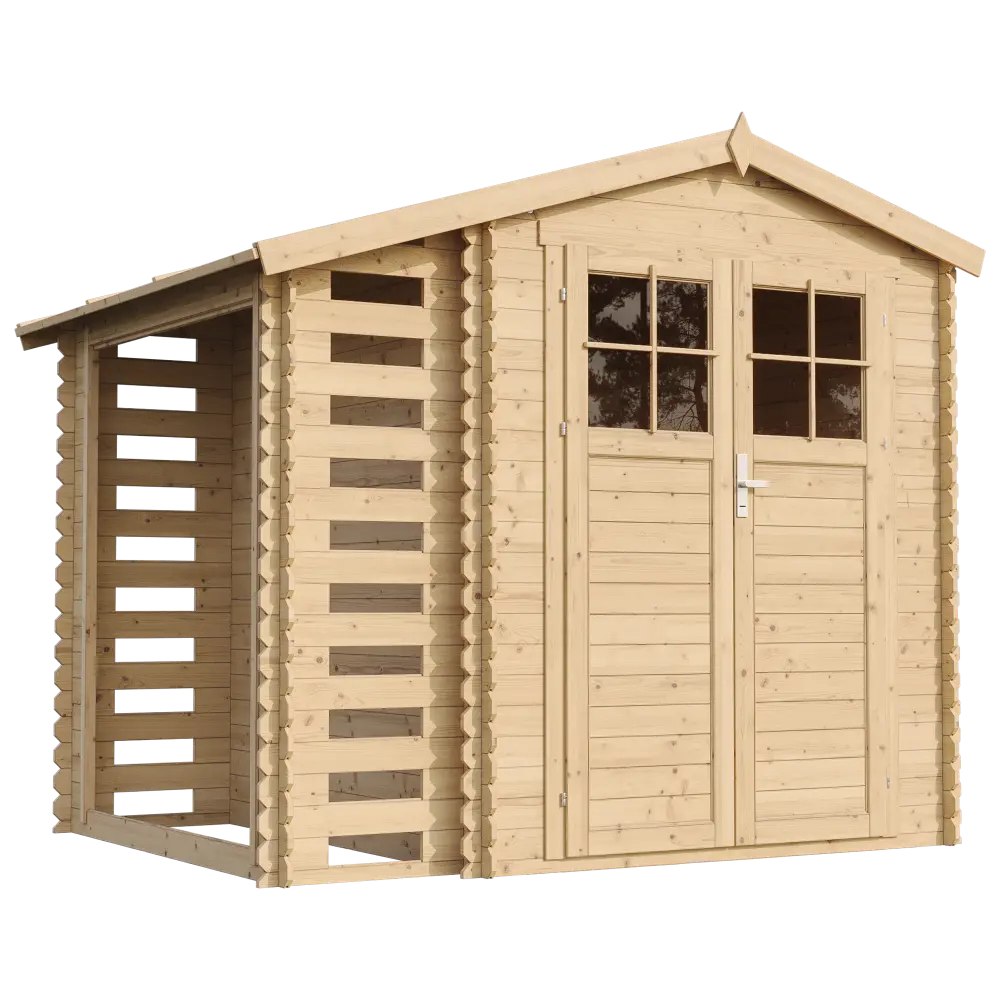 Houten tuinhuis M386F blokhut – 256 x 200 cm – 5 m2