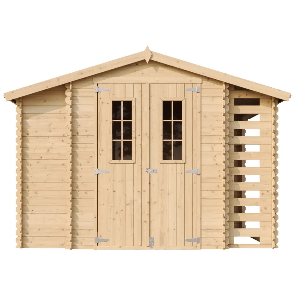 Houten tuinhuis M389C blokhut – 312 x 200 cm – 6 m2