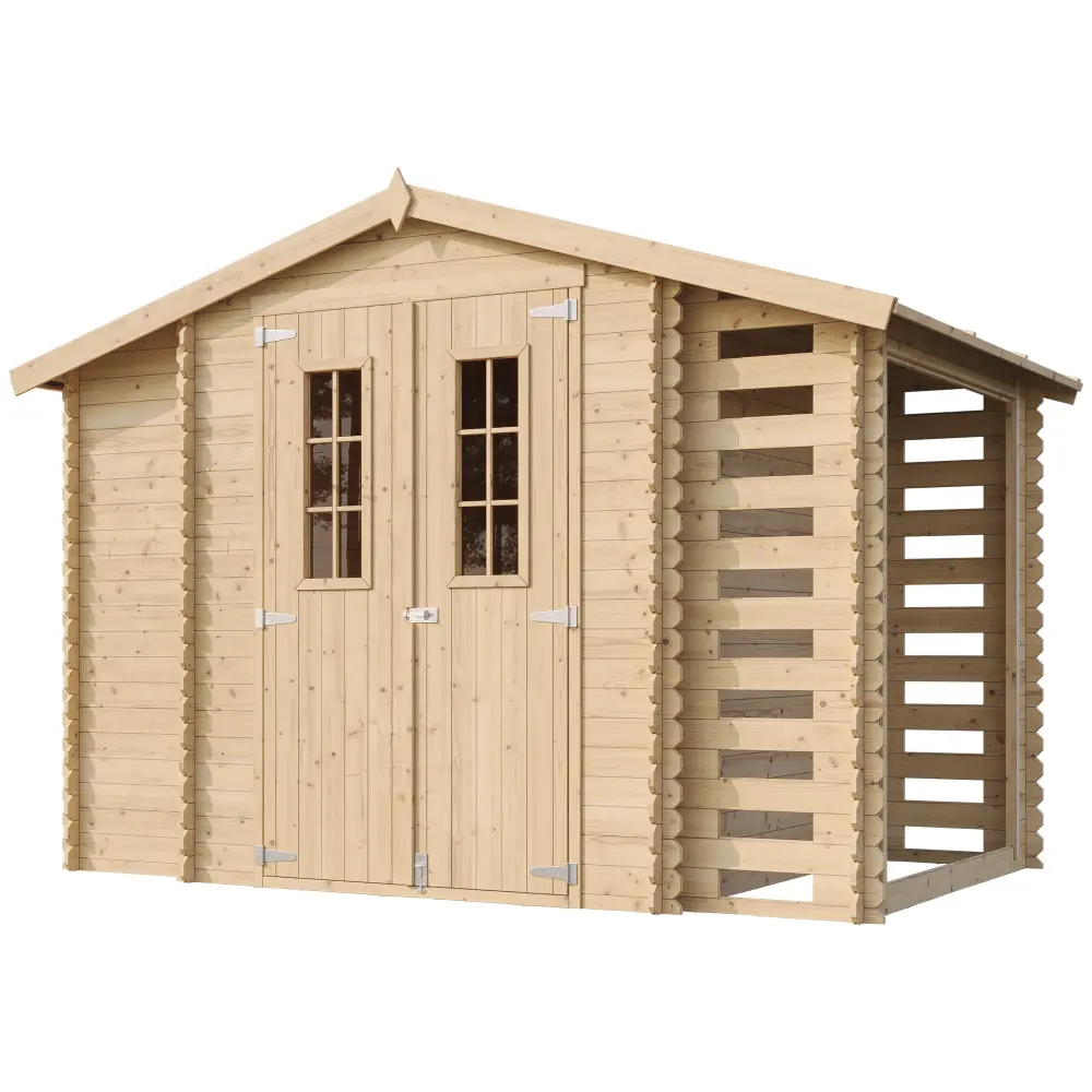Houten tuinhuis M389C blokhut – 312 x 200 cm – 6 m2 - Afbeelding 3