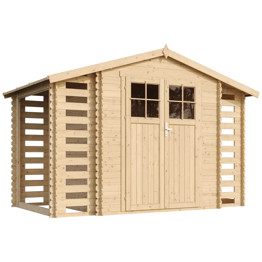 Houten tuinhuis M391F blokhut – 312 x 200 cm – 6 m2