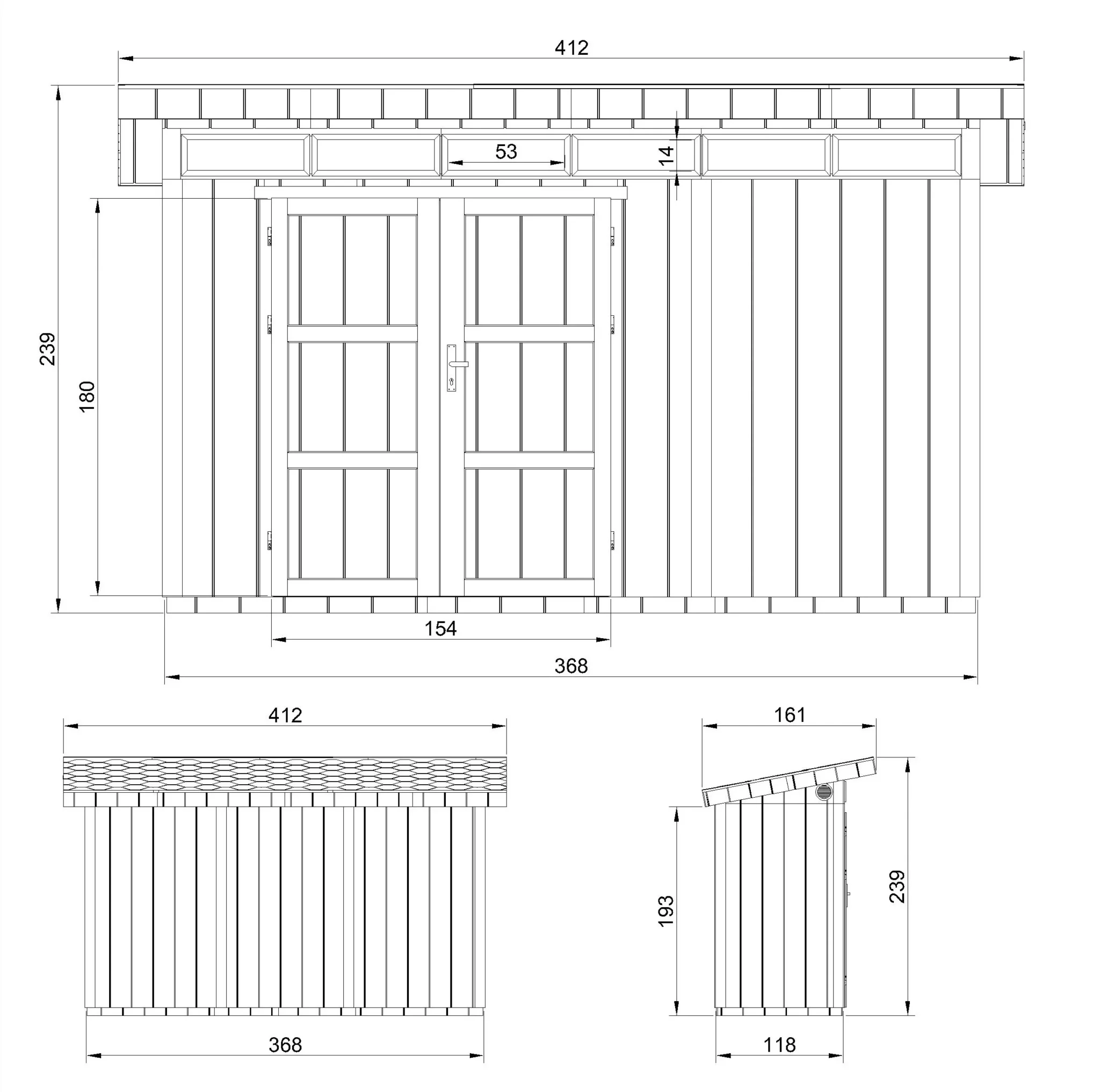 LP® SmartSide® panelen tuinhuis M902A blokhut – 118 x 368 cm – 4 m2 - Afbeelding 8