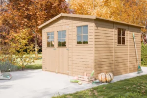 Houten tuinhuis M335 blokhut – 303 x 297 cm – 9 m2