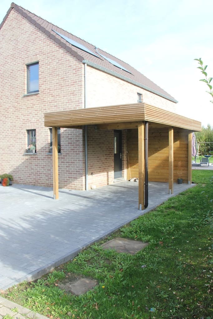 Aanbouwcarport grenen classic