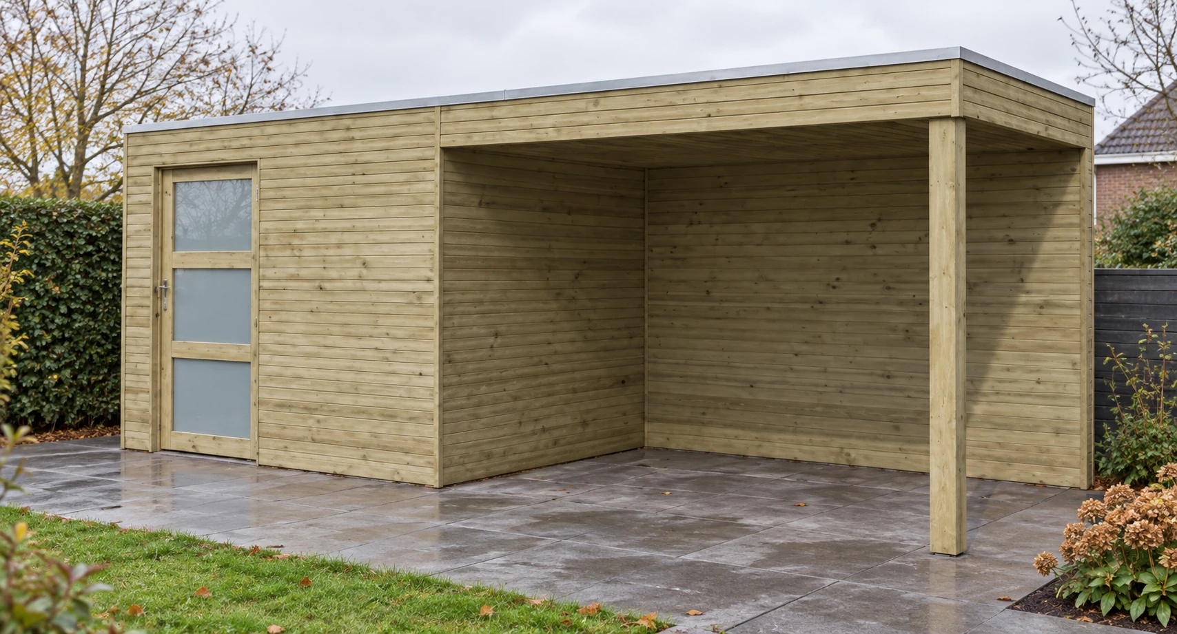 Qube houten tuinhuis – detailopname (2)