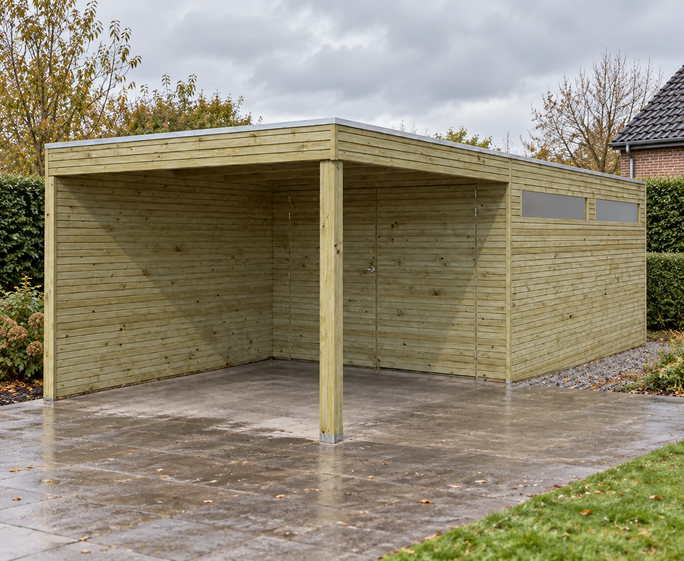 Woodlands garage QB EXT 7211EXT300 – 804 × 300 cm – Buitenaanzicht