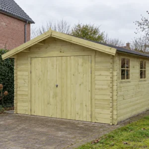 Woodlands garage Classic 4011 – 385x565 – Opgebouwd in de tuin