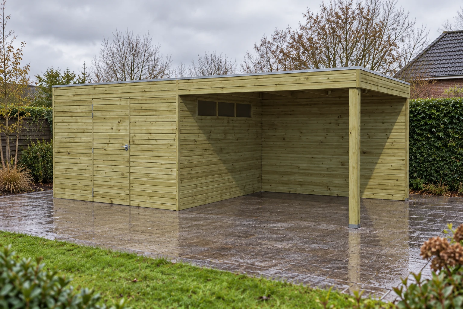 Woodlands Tuinhuis QB II EXT 7202EXT300 blokhut – 594 × 300 cm – Buitenaanzicht (2)