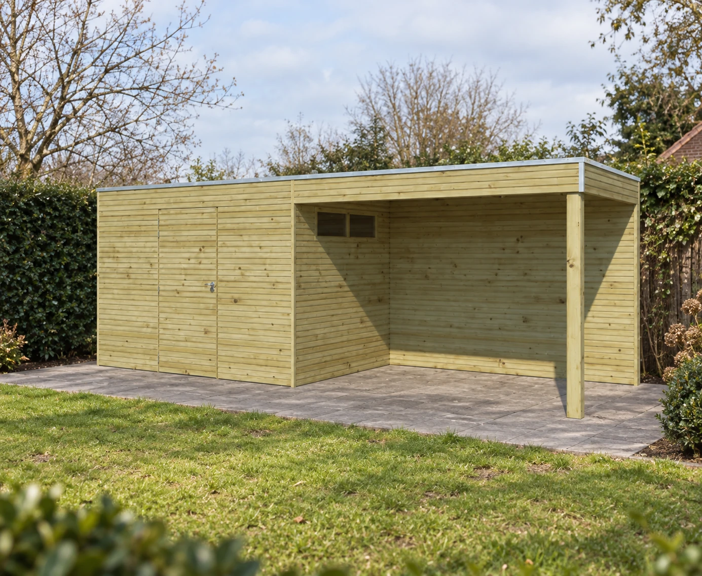 Woodlands Tuinhuis QB 7200EXT300 blokhut – 504 × 210 cm – Buitenaanzicht (3)