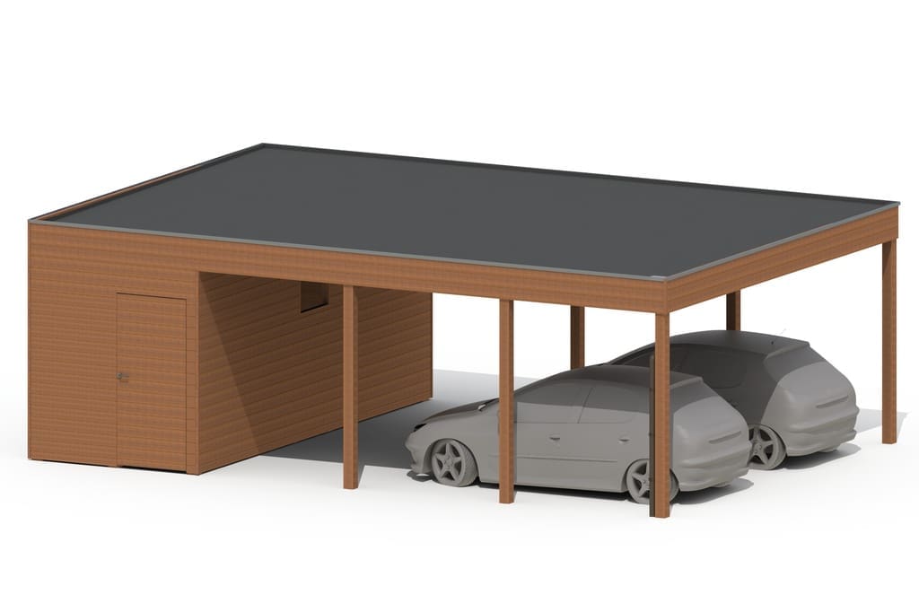 Aanbouwcarport Modern Drukgeïmpregneerd Grenen - Afbeelding 3
