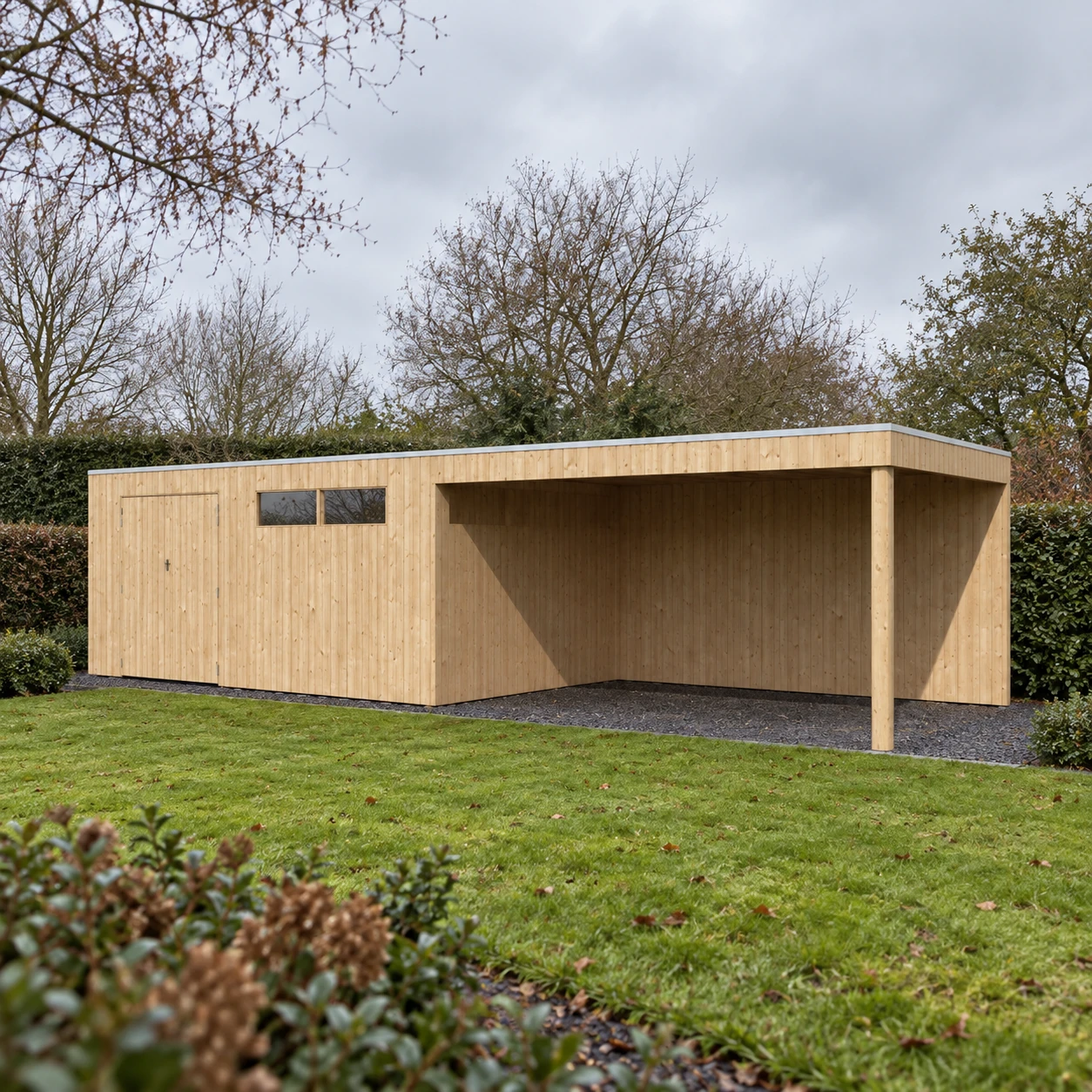 Woodlands Tuinhuis QBV 8114EXT400 blokhut | brede latjes – 903 x 298 – Buitenaanzicht