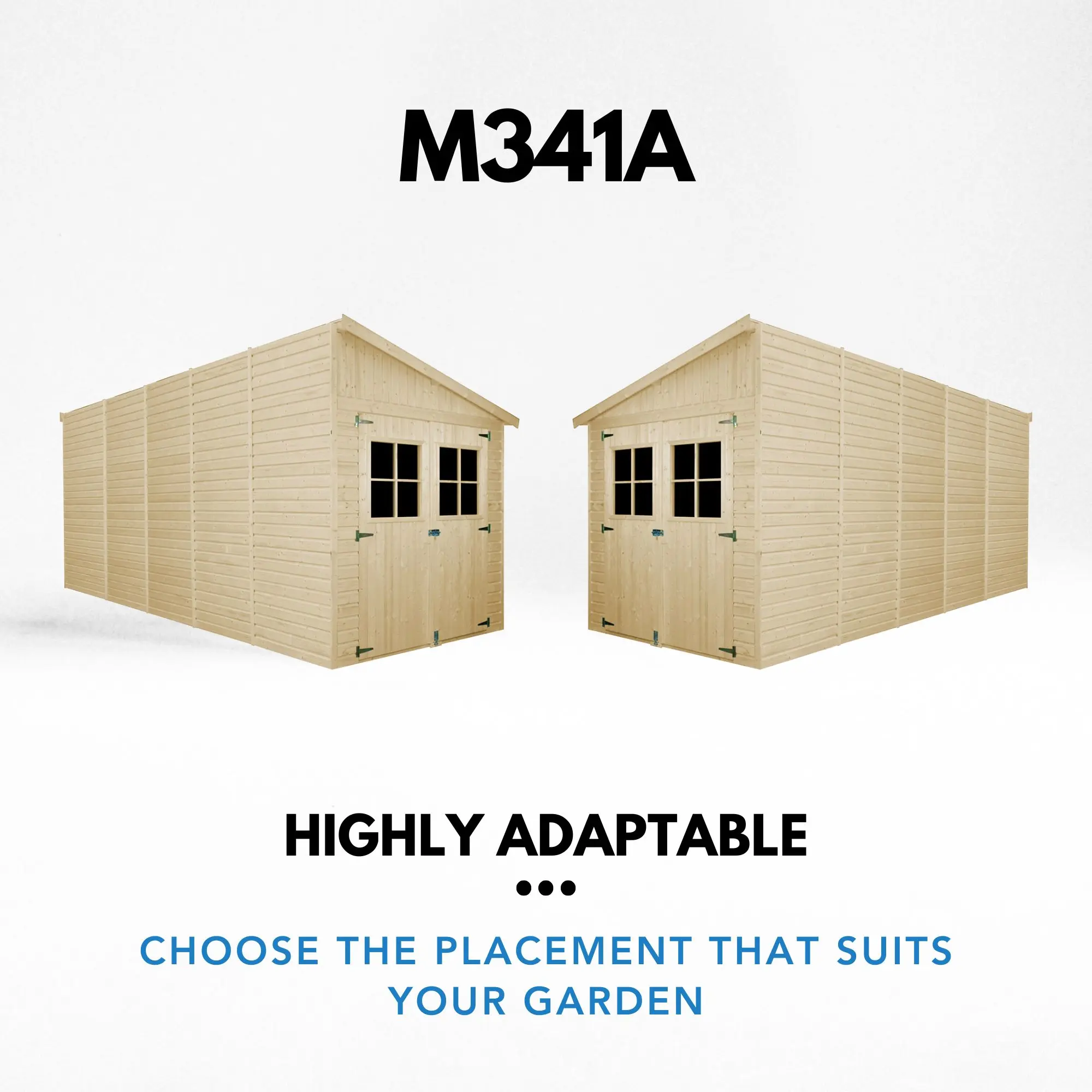 Houten tuinhuis M341A blokhut – 201 x 493 cm – 10 m2 - Afbeelding 5