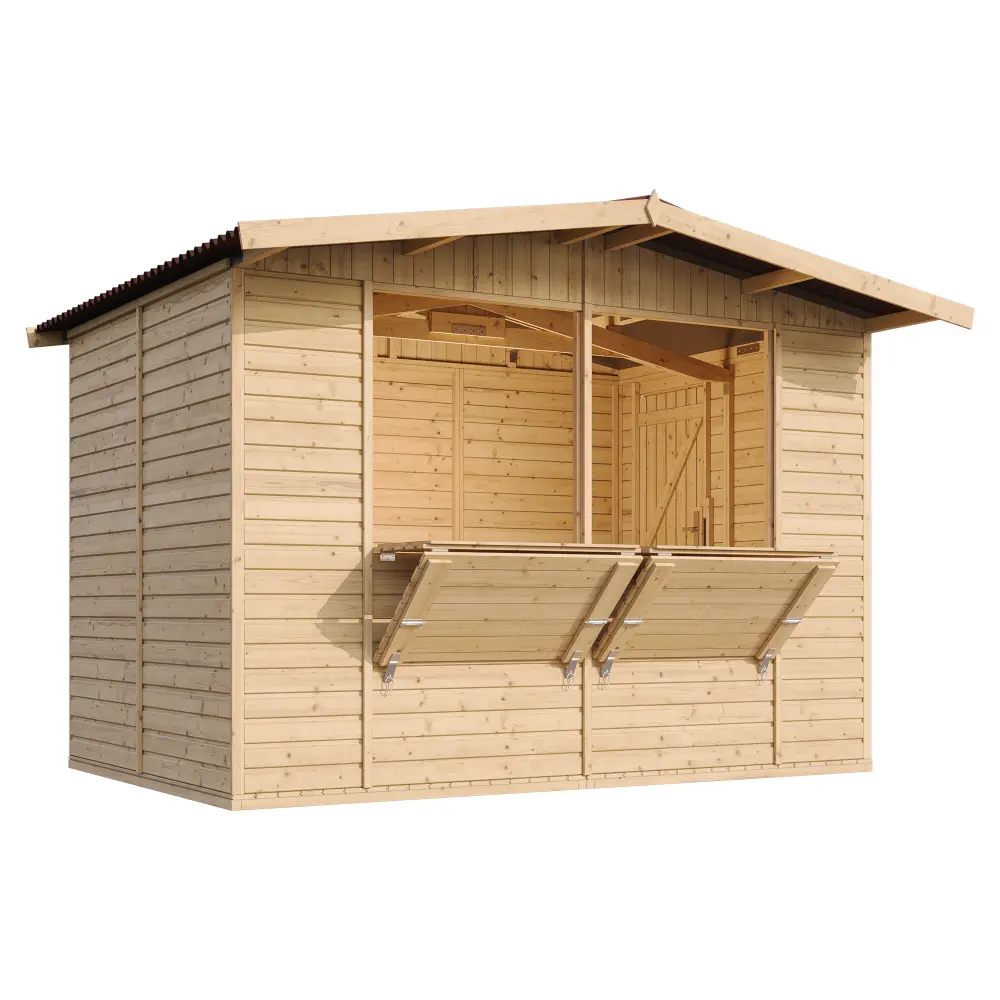 Houten kiosk M150 of buitenbar – 303 x 199 cm – 6 m2 - Afbeelding 2