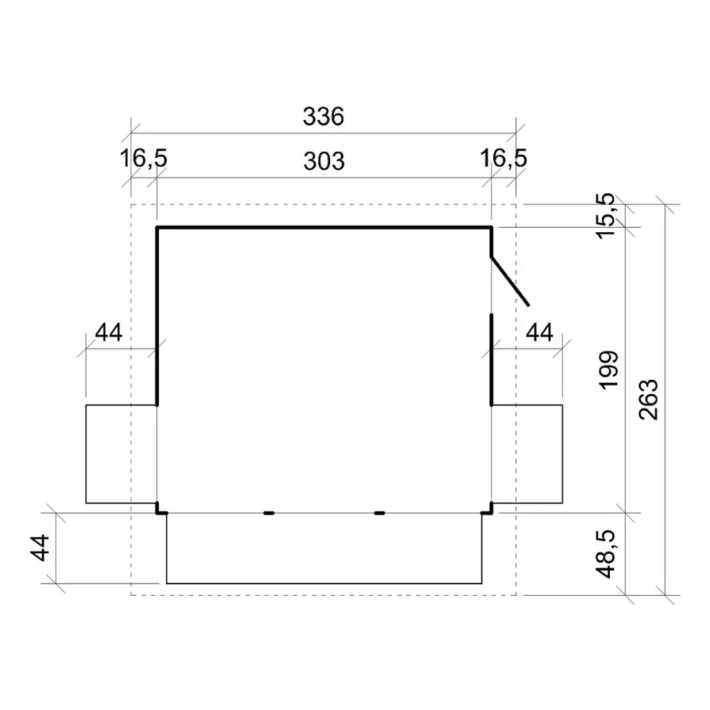 Houten kiosk M150B of buitenbar – 303 x 199 cm – 6 m2 - Afbeelding 8