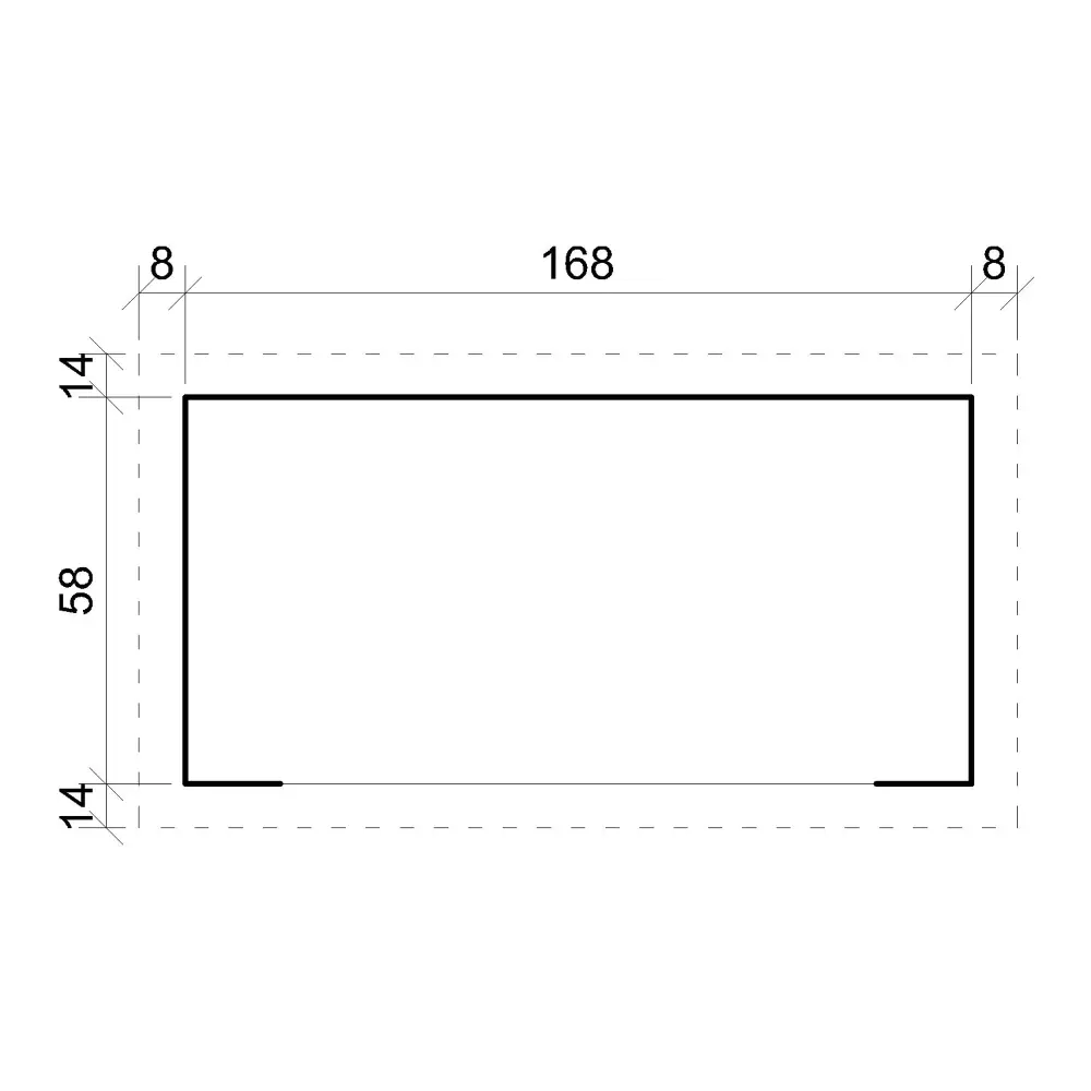 Houtopslag M201 voor brandhout - 168 x 70cm - 1,75m3 - Afbeelding 7