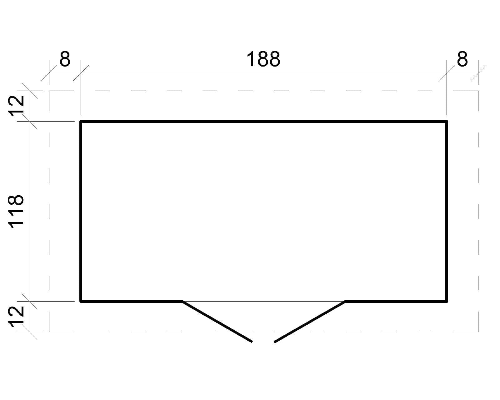 Timbela M311 – Houten tuinhuis – Plattegrond