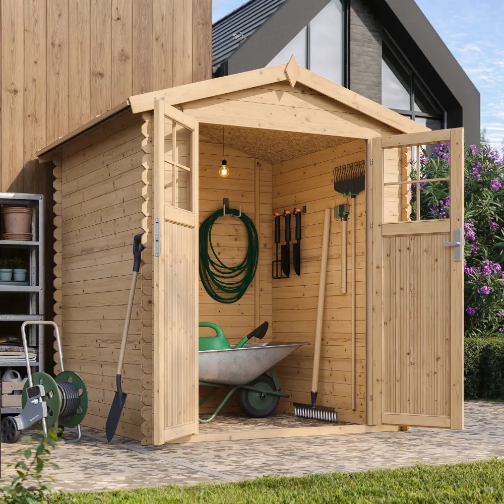 Houten tuinhuis M320F blokhut – 180 x 180 cm – 3 m2 - Afbeelding 3