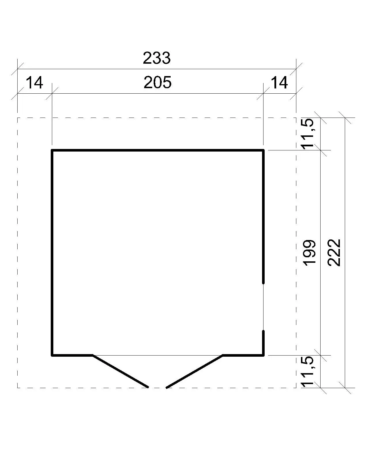 Houten tuinkantoor M351FB – 205 x 199 cm – 4 m2 - Afbeelding 6