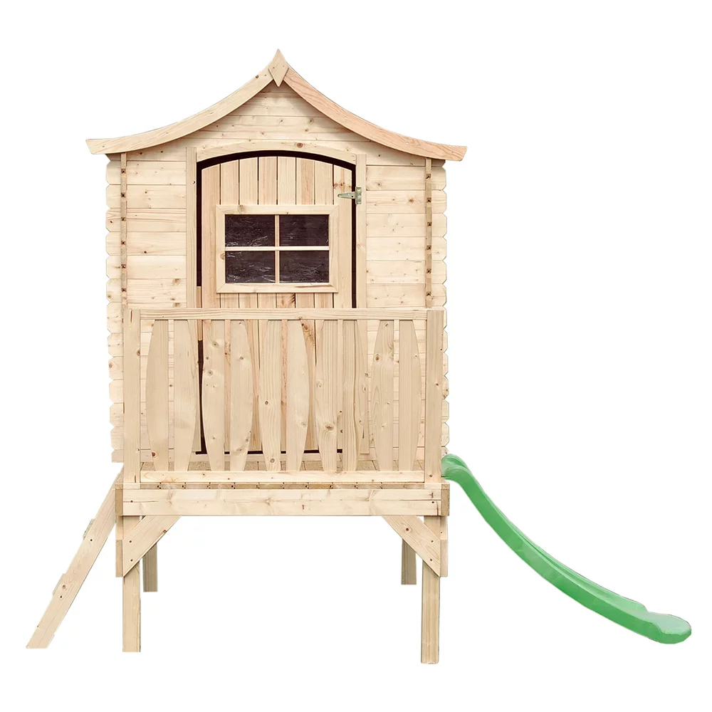 Houten Speelhuis met Glijbaan M550A – 130 x 106 cm - Afbeelding 5