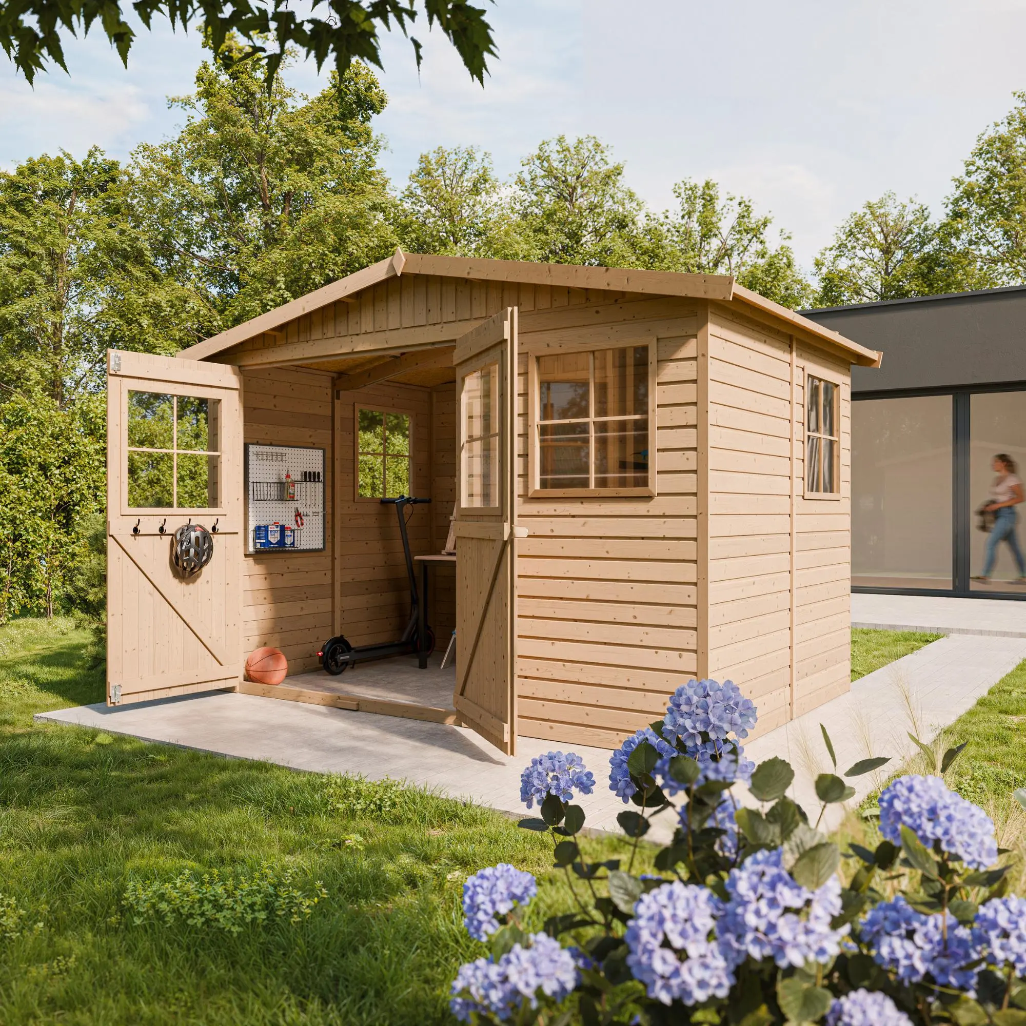 Houten tuinhuis M334 blokhut – 303 x 199 cm – 6 m2 - Afbeelding 2