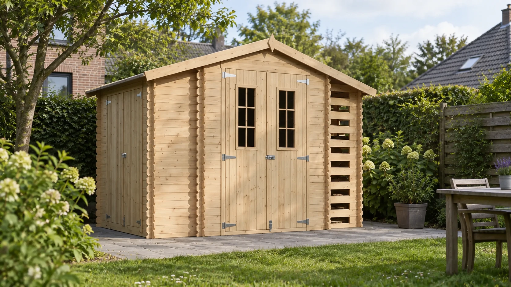 Abri de jardin en bois M389C – 312 x 200 cm – 6 m2 – Buitenaanzicht (2)