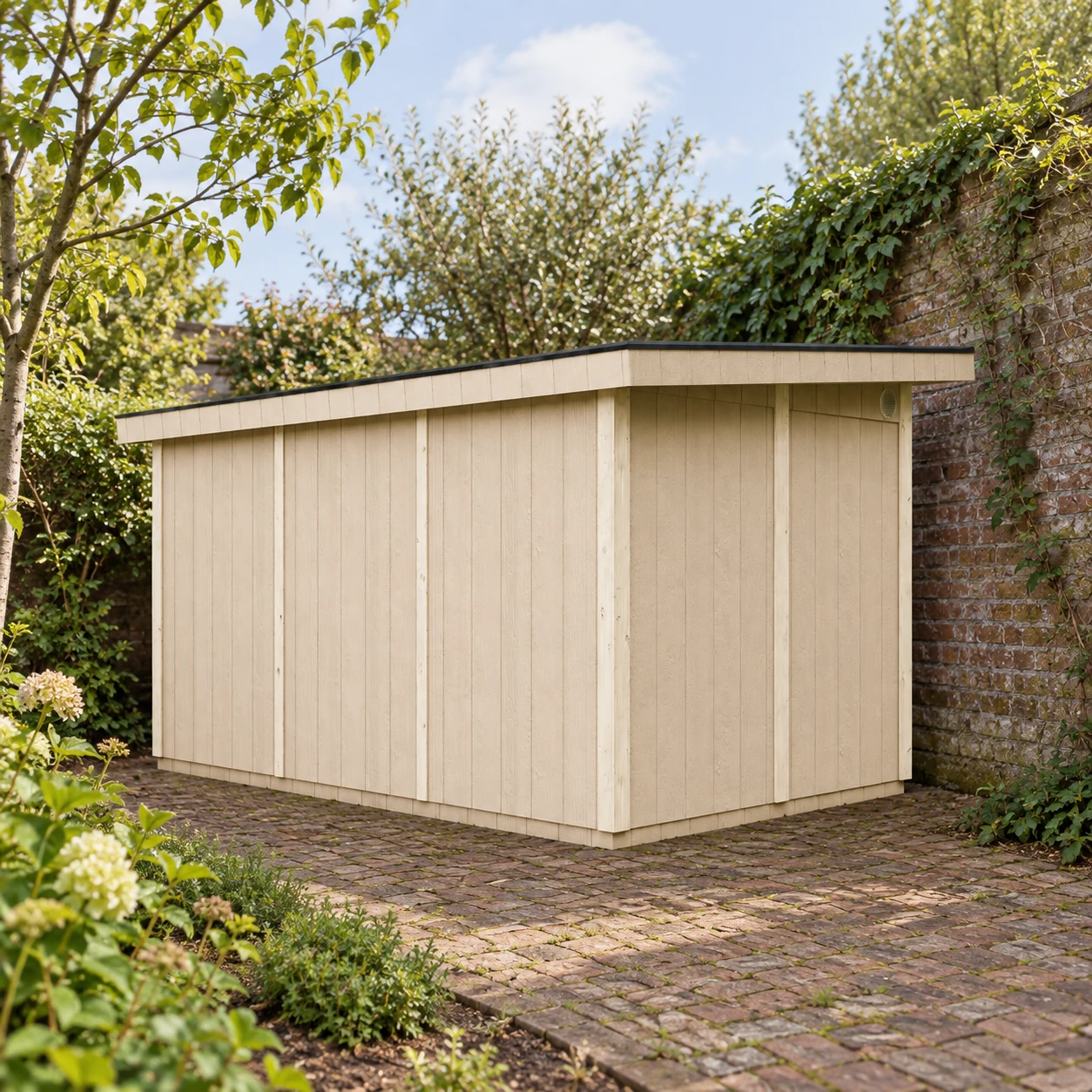 LP® SmartSide® Blockbohlenhaus M904A – 236 x 368 cm – 9 m2 – Buitenaanzicht (11)