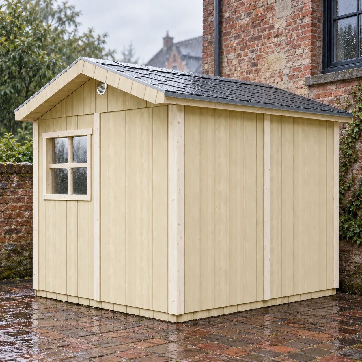LP® SmartSide® panel garden shed M913 log cabin – 236 x 250 cm – 6 m2 – Buitenaanzicht (3)