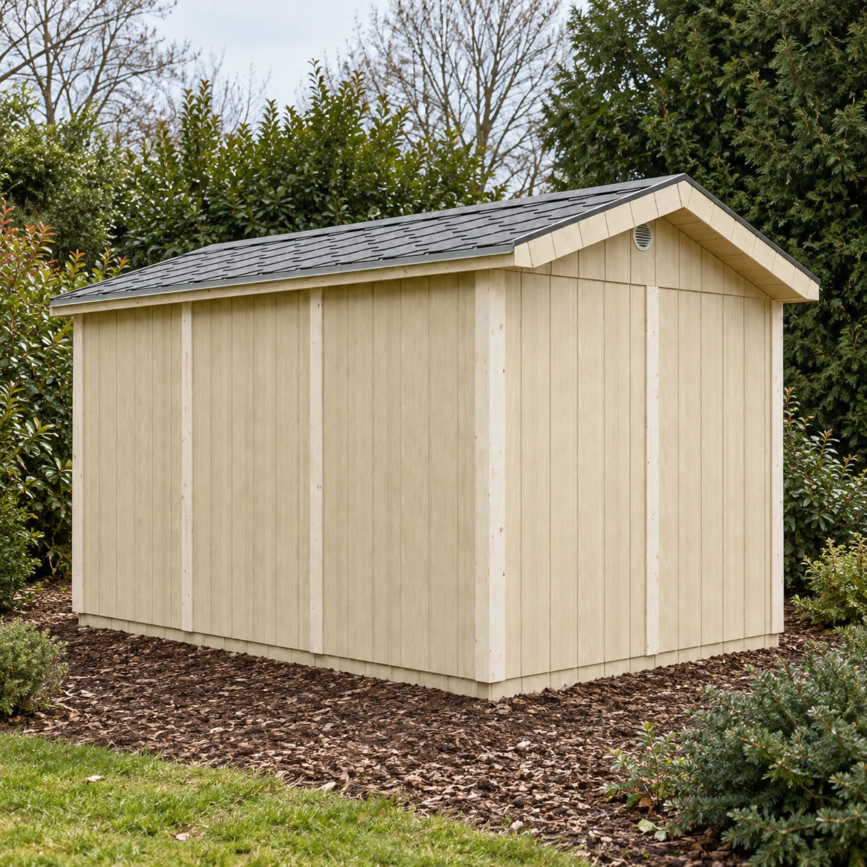 LP® SmartSide® Blockbohlenhaus M914A – 236 x 368 cm – 9 m2 – Buitenaanzicht (6)
