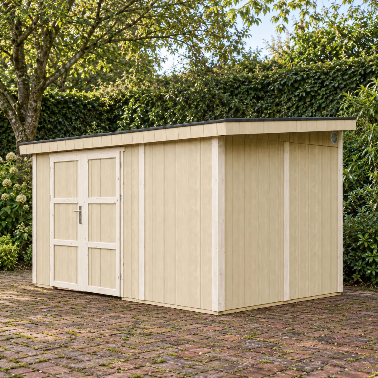 LP® SmartSide® Blockbohlenhaus M939B – 236 x 368 cm – 9 m2 – Buitenaanzicht (5)