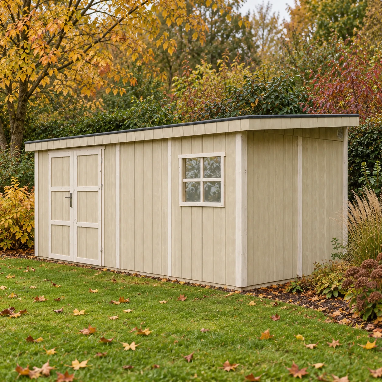 LP® SmartSide® panel garden shed M940B log cabin – 236 x 486 cm – 12 m2 – Buitenaanzicht (3)