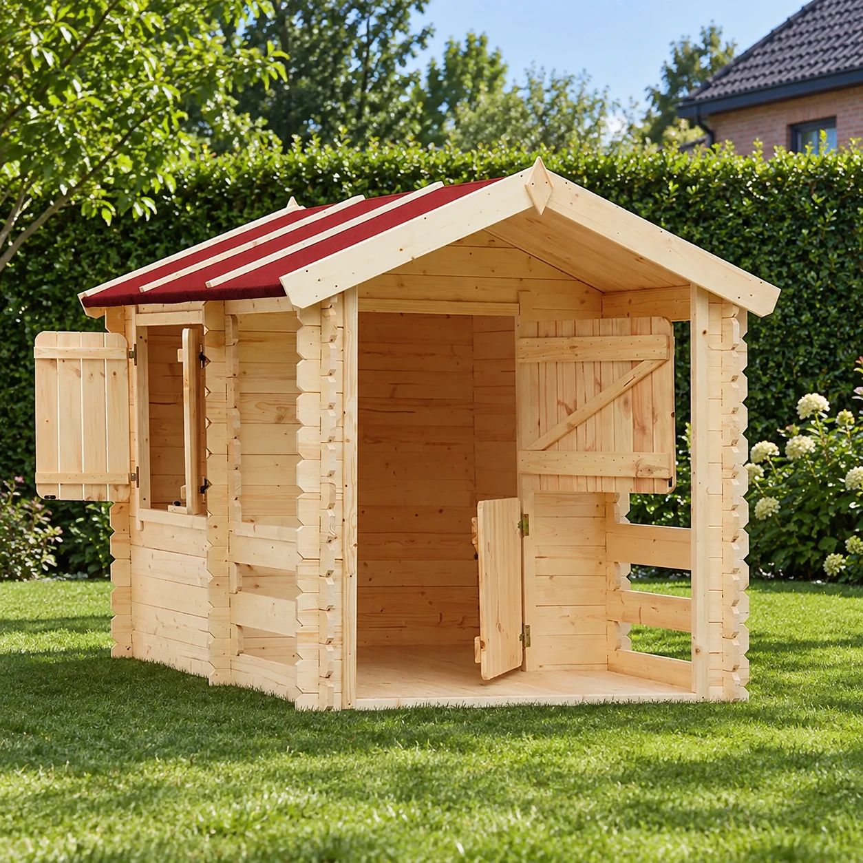 Maisonnette en bois M501 – 130 x 164 cm – Buitenaanzicht (3)