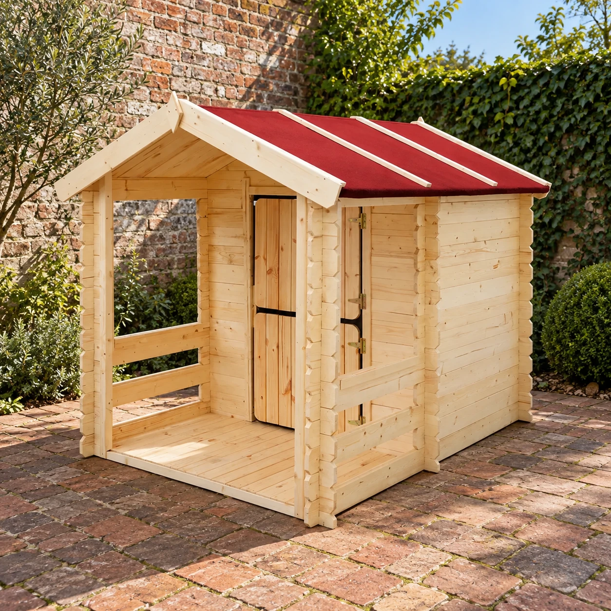 Maisonnette en bois M501 – 130 x 164 cm – Buitenaanzicht (4)