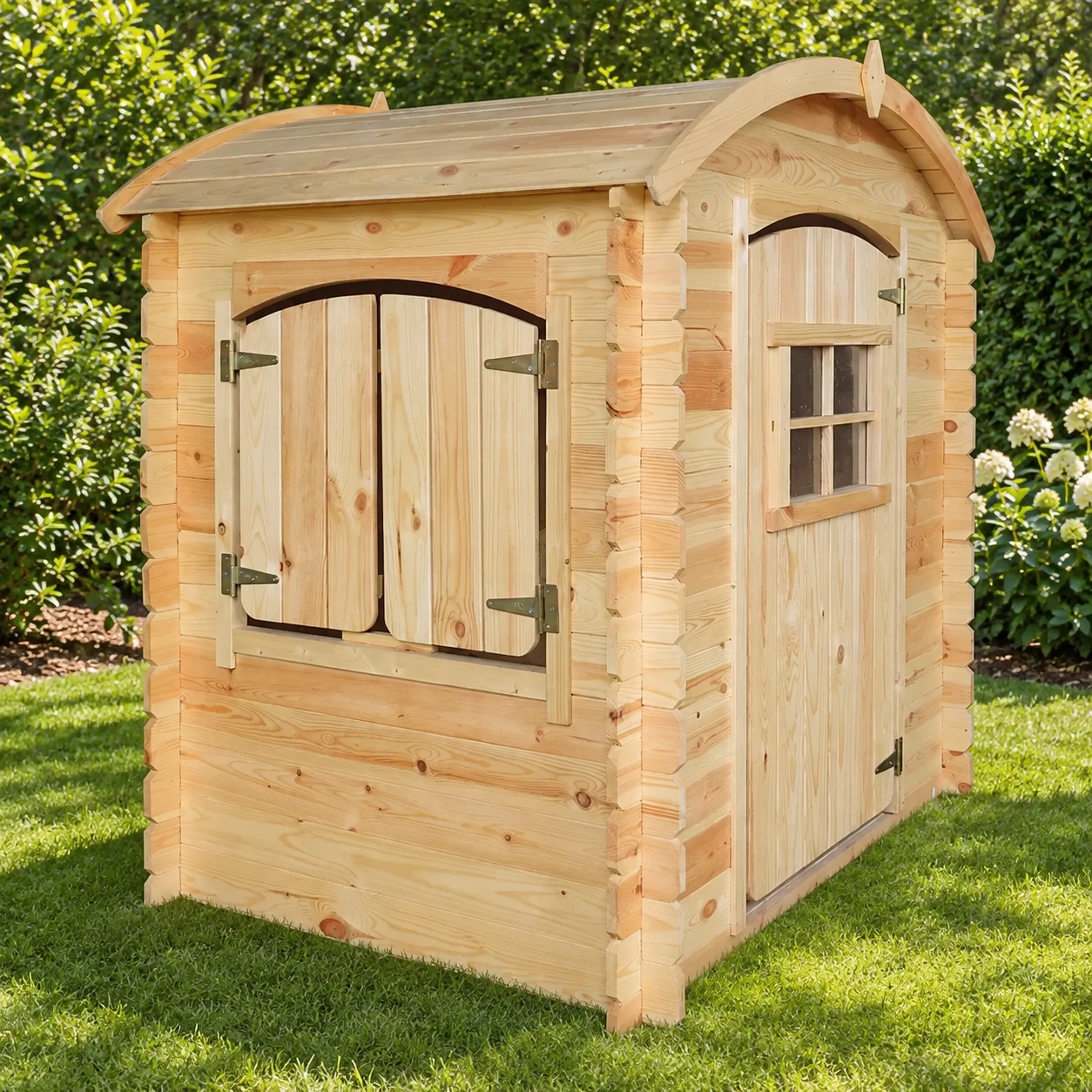 Maisonnette en bois M505 – 130 x 106 cm – Buitenaanzicht (4)