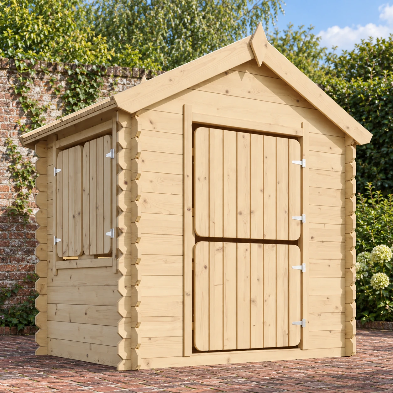 Maisonnette en bois M516 – 130 x 106 cm – Buitenaanzicht (3)