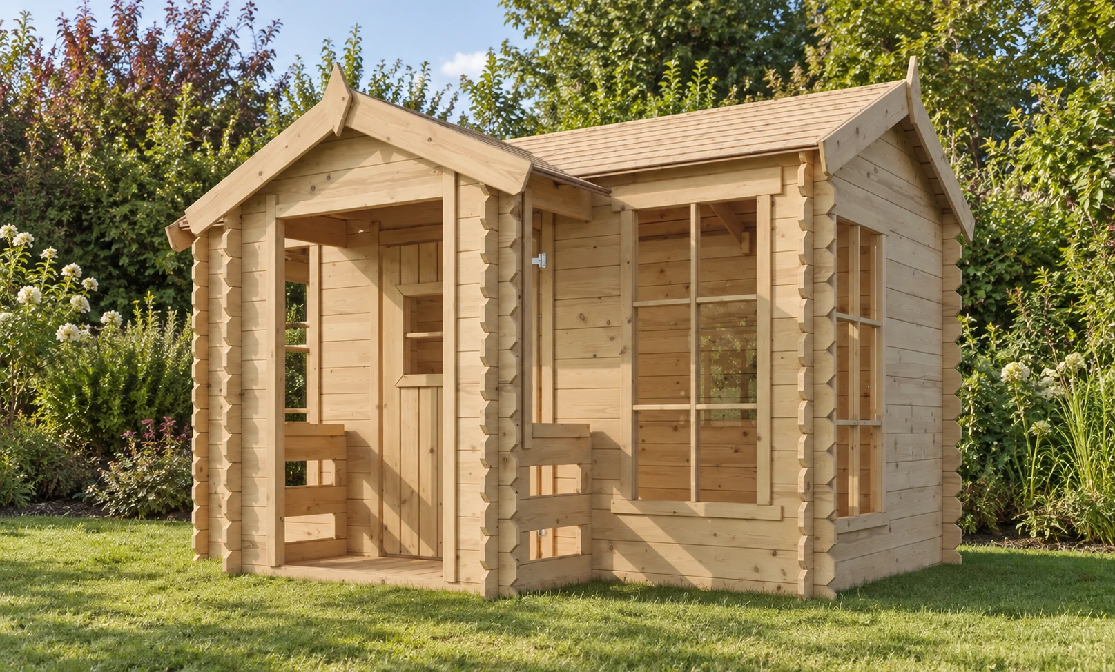 Wooden playhouse M520 – 176 x 235 cm – Buitenaanzicht (7)