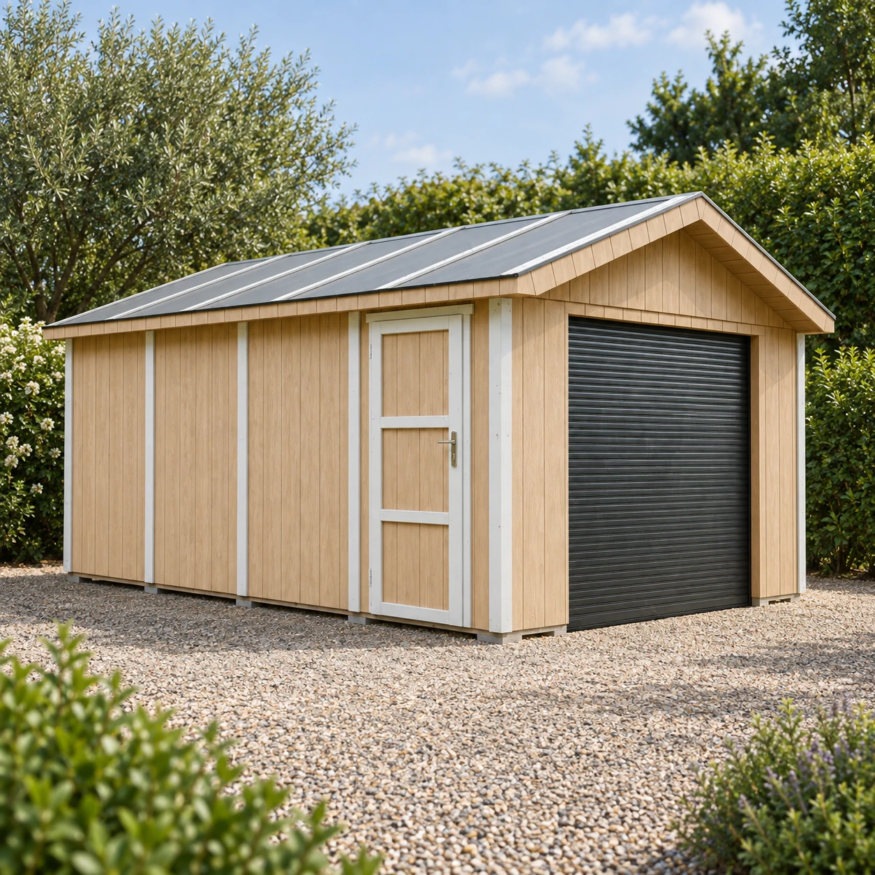 LP® SmartSide® panelen garage M991B – 354 x 486 cm – 17 m2 – Buitenaanzicht (10)